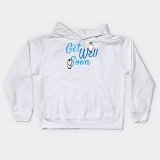 Get Well Soon Greeting with Cute Penguins Kids Hoodie